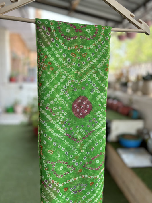 Light Green Bandhani Saree with Ladu