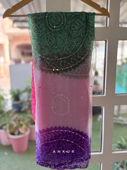 Jodhpuri RangBaandh Bandhani zari work Suhani