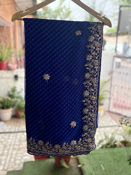 Royal Blue M Nagina Work