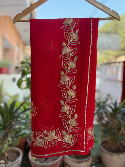 Bright Red Multi Gota Anvi