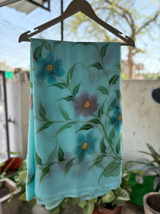 Mint Blue Brush Paint