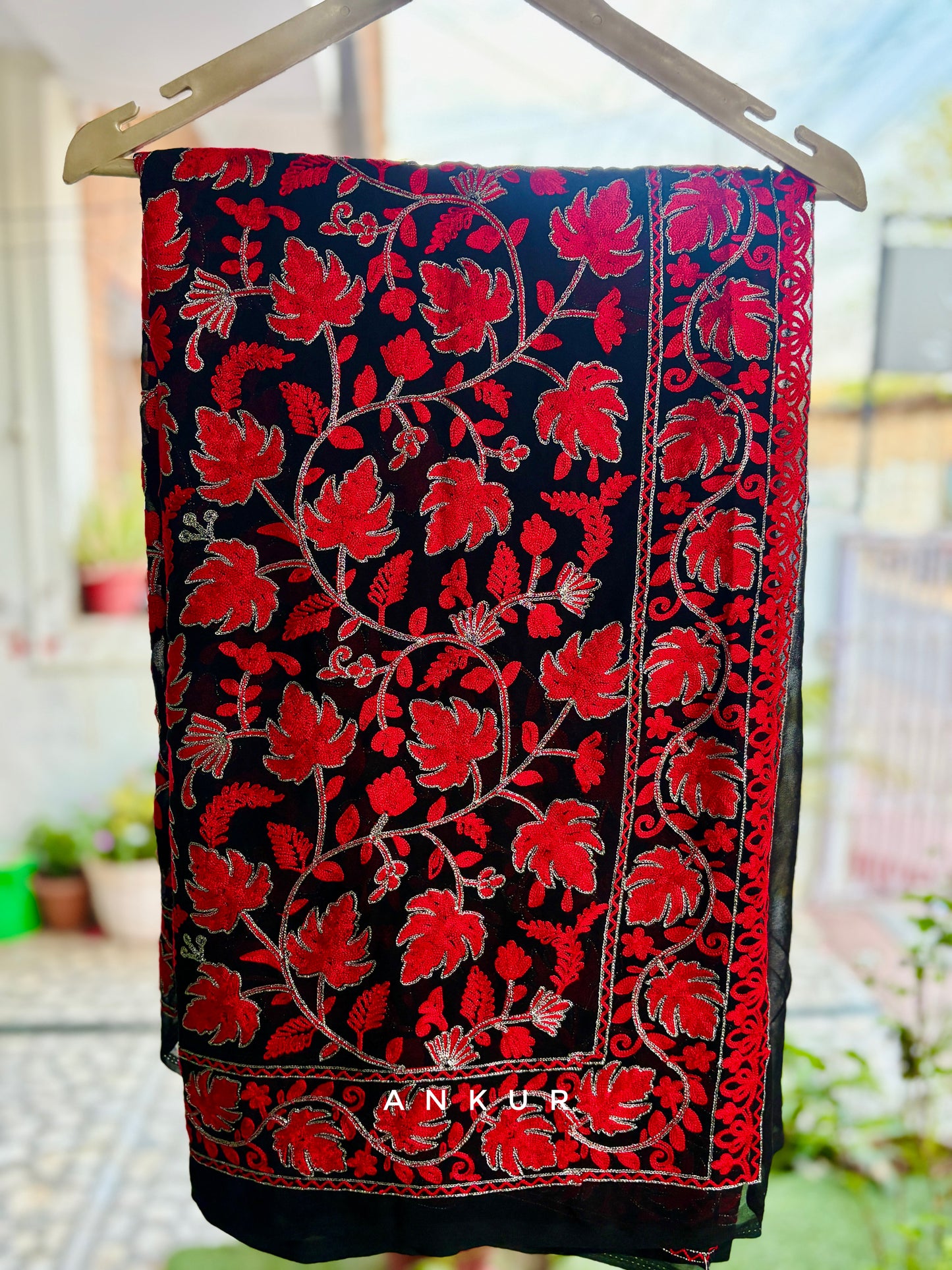 Valentine Red Kashmiri Ari work