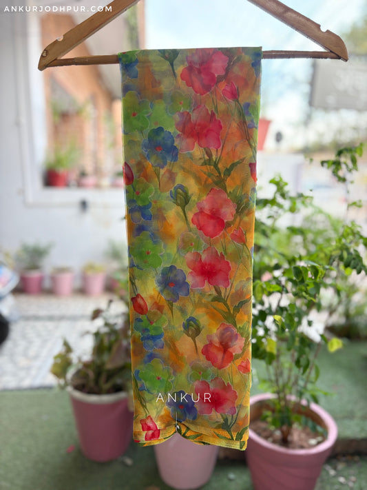 Water Colour Whisper Green Flower Print