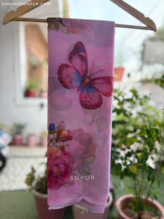 Lavender Butterfly Flower Print