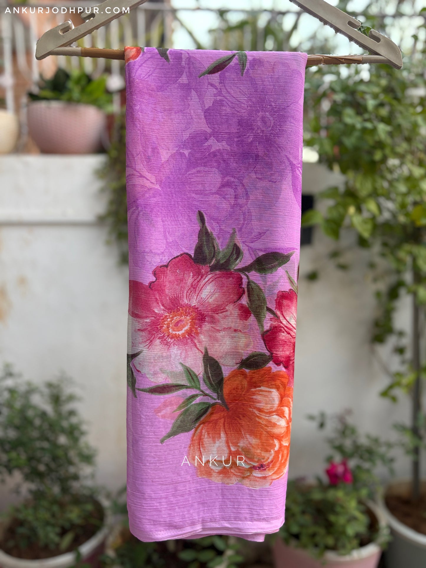 Blossom Twilight Lavender Crep Silk saree