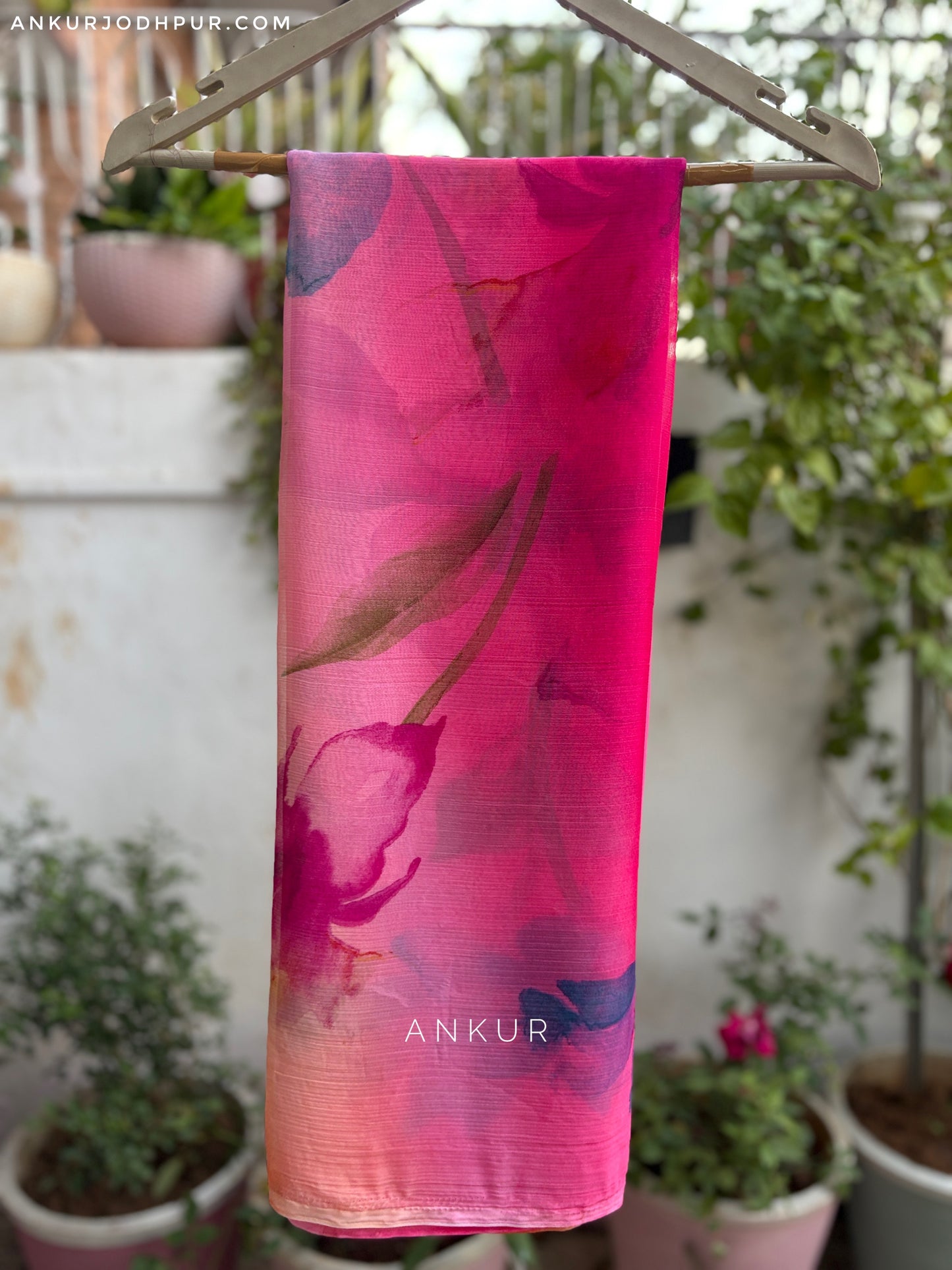 Garden of hues one  Crep Silk saree