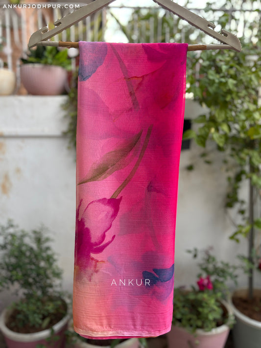 Garden of hues one  Crep Silk saree