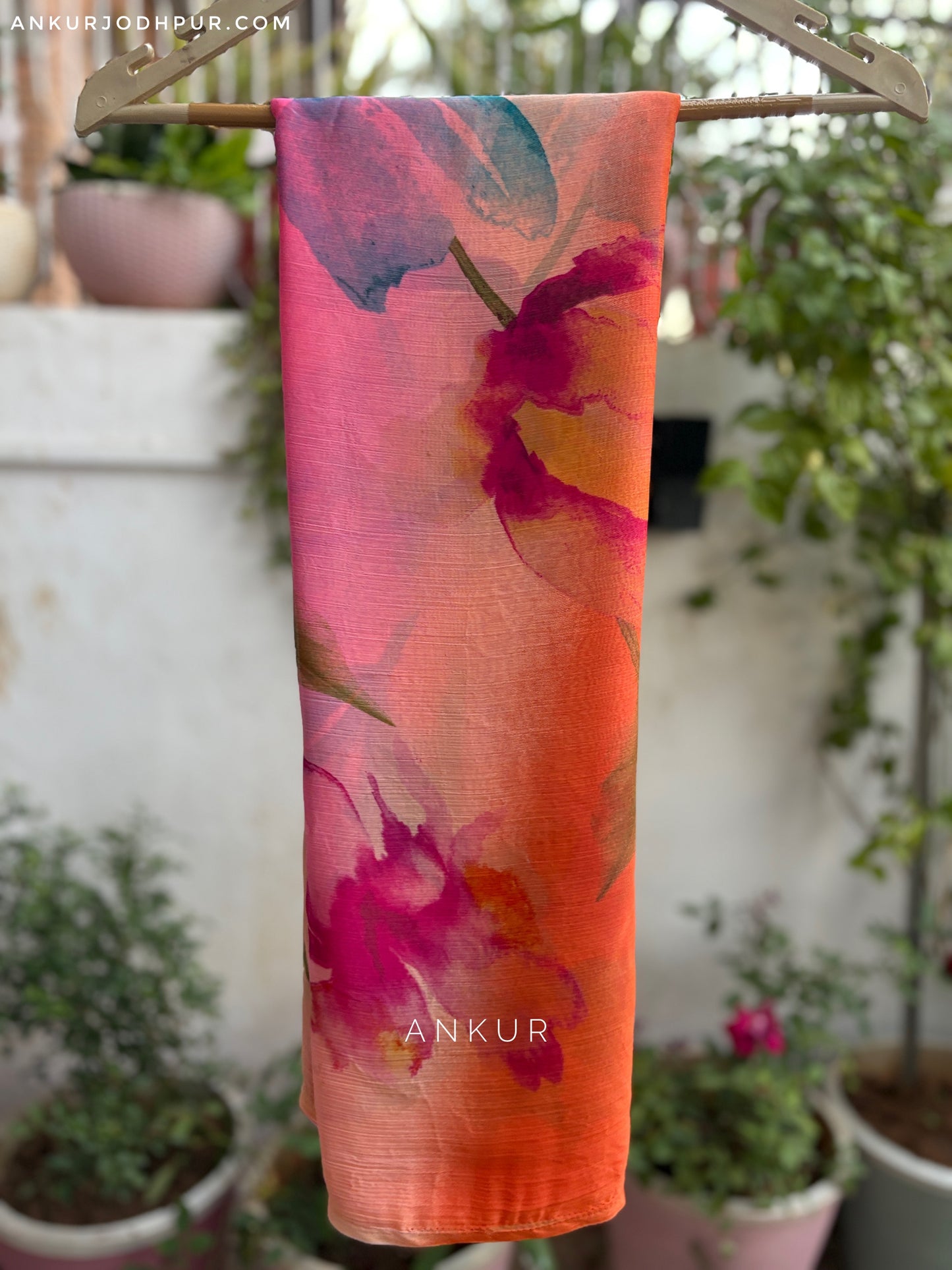 Garden of hues four Crep Silk saree