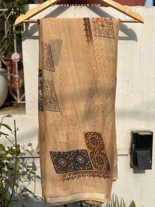 Heritage Beige Vintage Isha Premium Chiffon