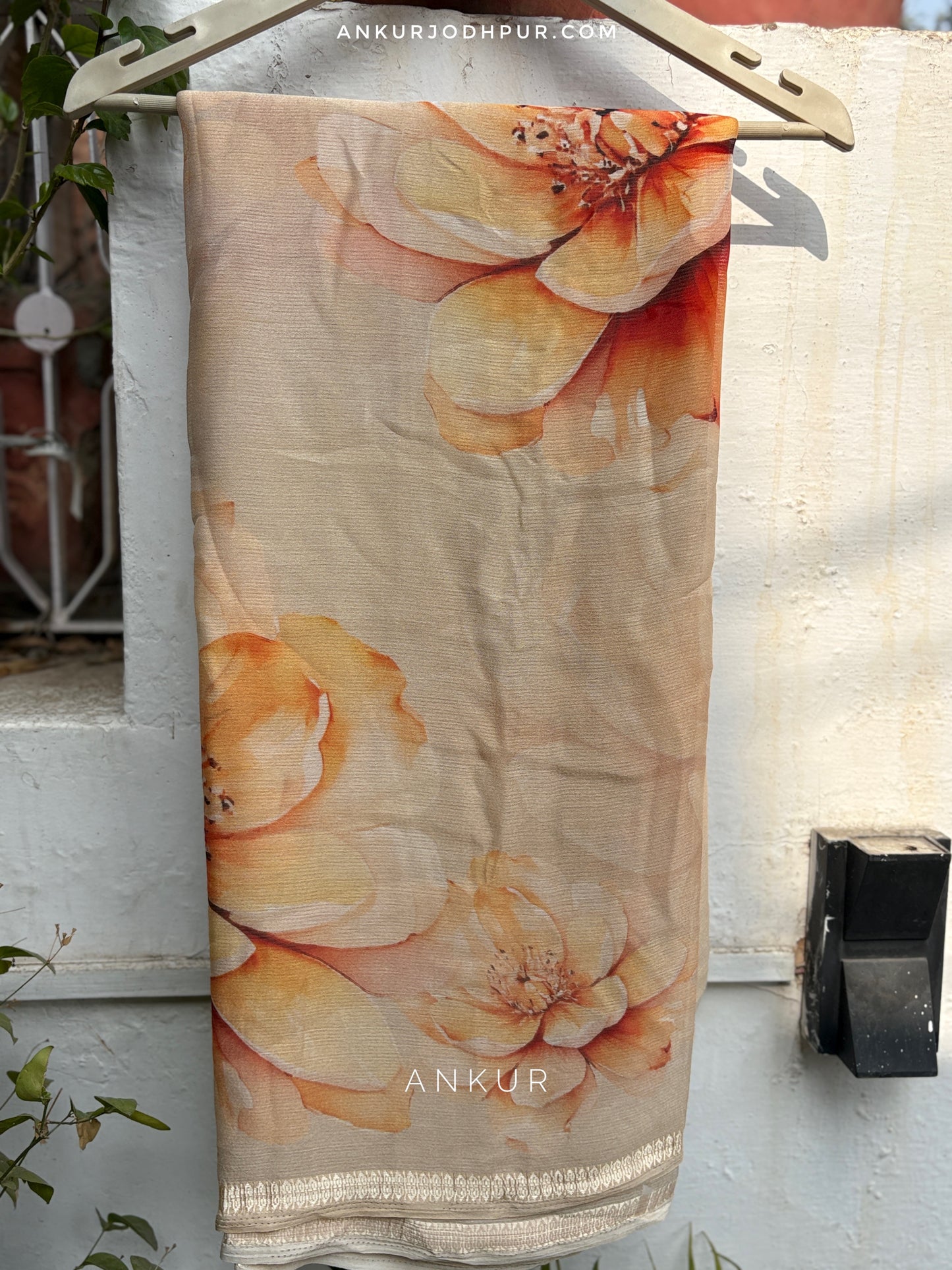 Peach Dawn Vintage Isha Premium Chiffon