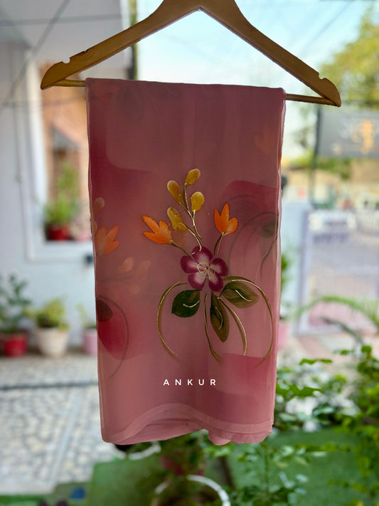 Onion Pink Flower Brush Paint