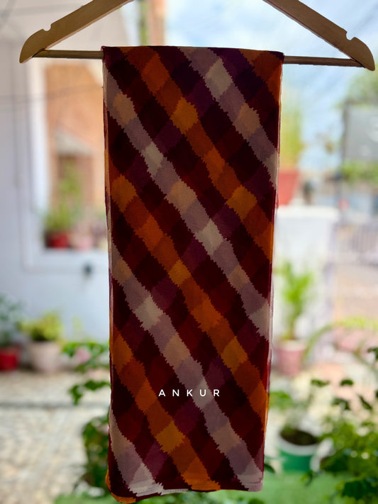 Mehroon Mustard Shade Lehriya