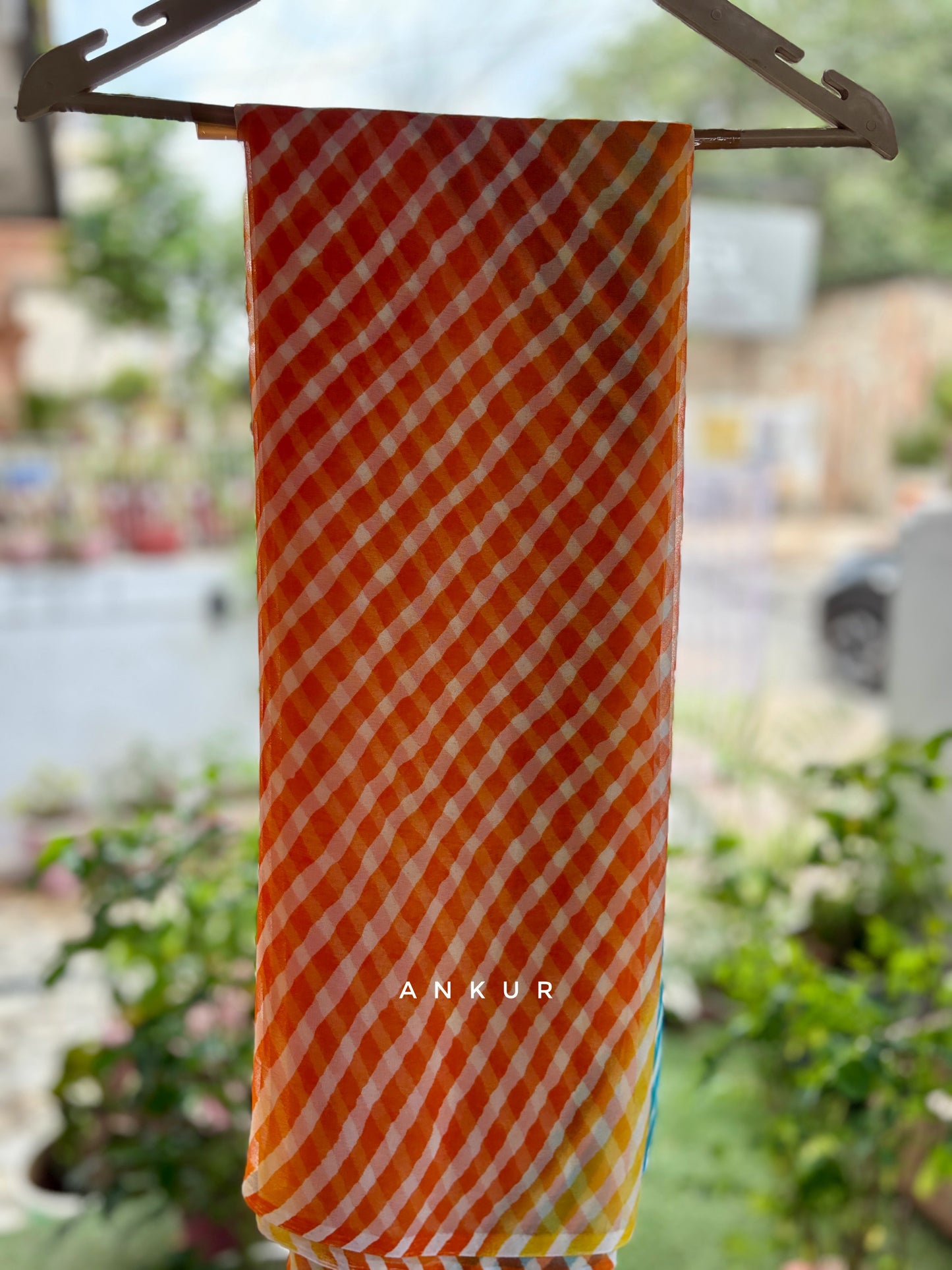 Three to Four Colour Shaded Orange Lehriya
