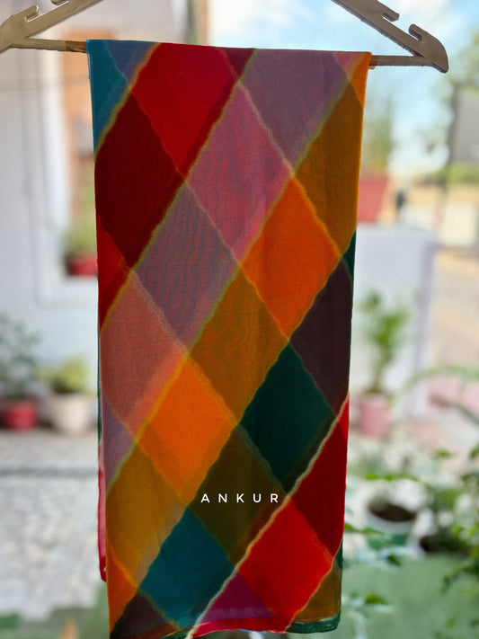 Checks multi colour one Shaded Lehriya