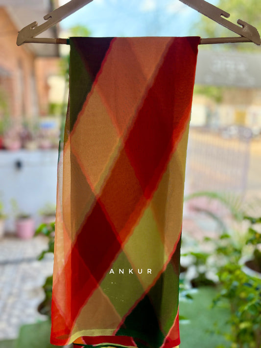 Checks multi colour Two Shaded Lehriya