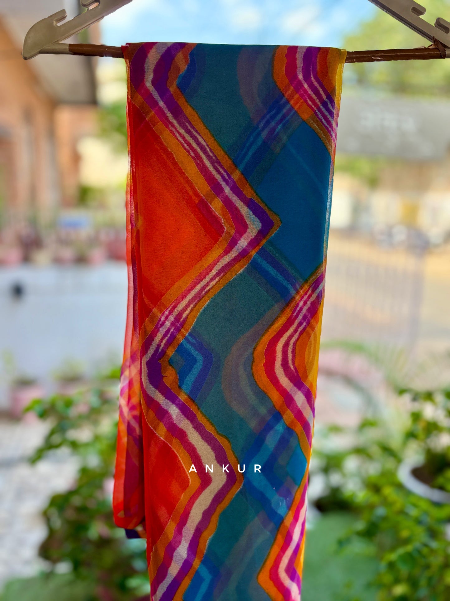 Wavy multi colour Shaded Lehriya