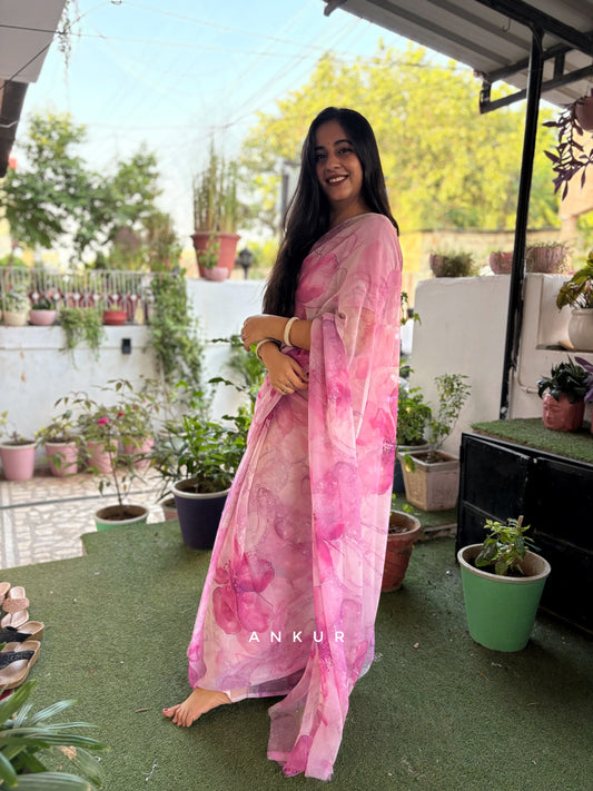 Orchid Glow Vintage Isha Chiffon