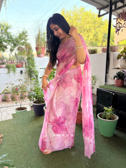 Orchid Glow Vintage Isha Chiffon