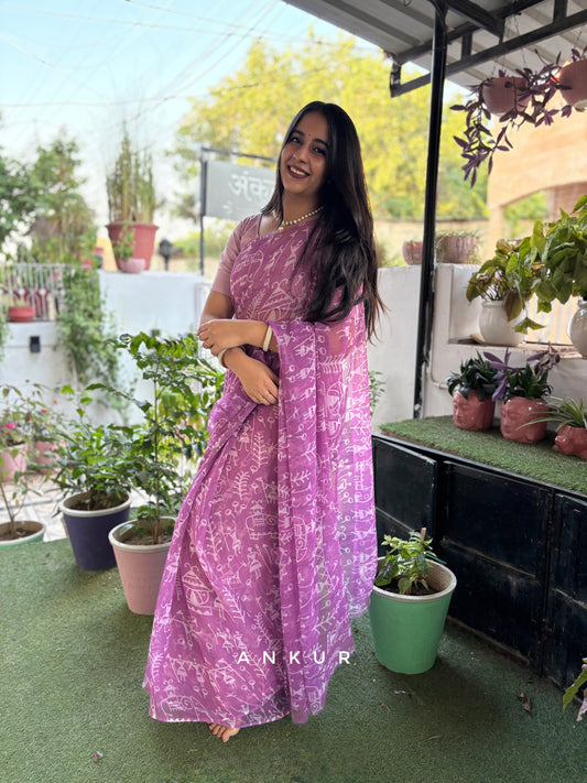 Tribal Violet Vintage Isha Chiffon