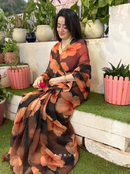 Autumn Rust Vintage Isha Chiffon