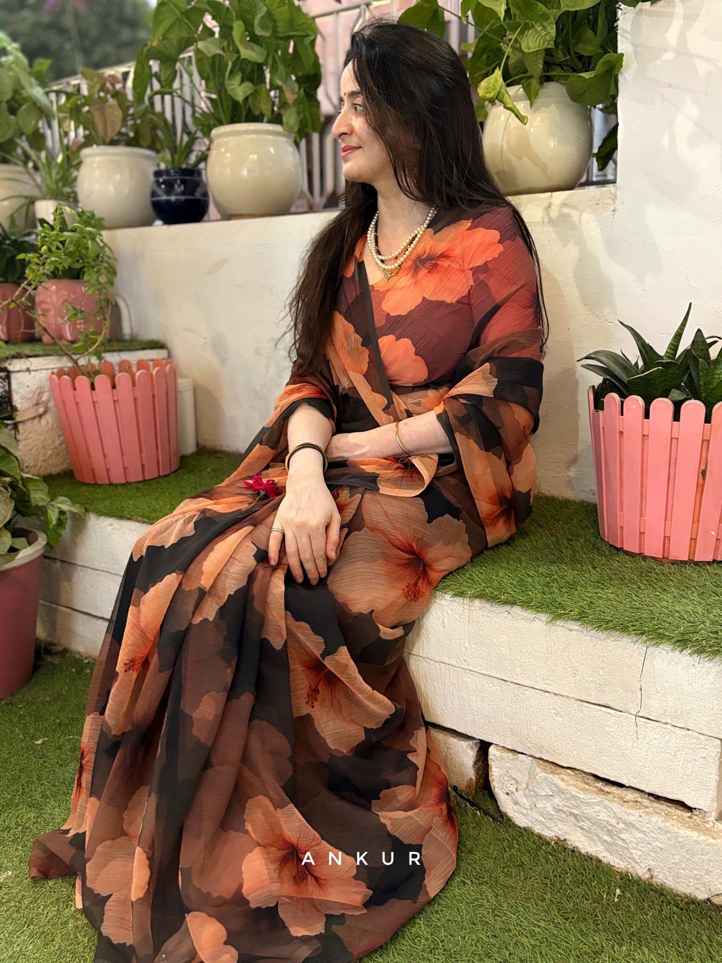 Autumn Rust Vintage Isha Chiffon