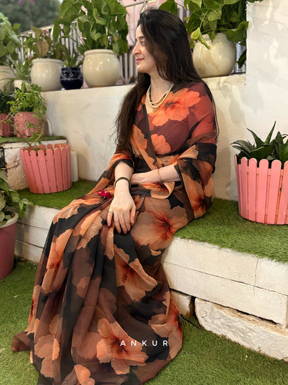 Autumn Rust Vintage Isha Chiffon