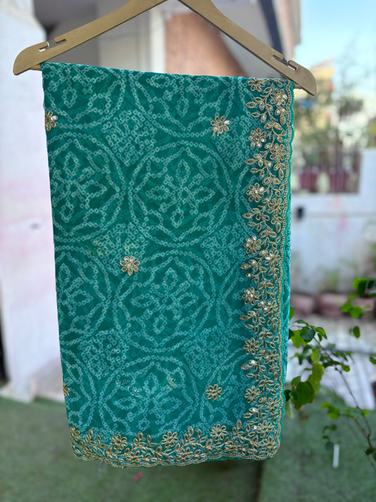 Ocean green Nagina Work