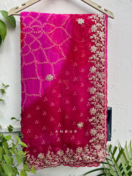 Shaded Bandhani Rani Gewar Nagina