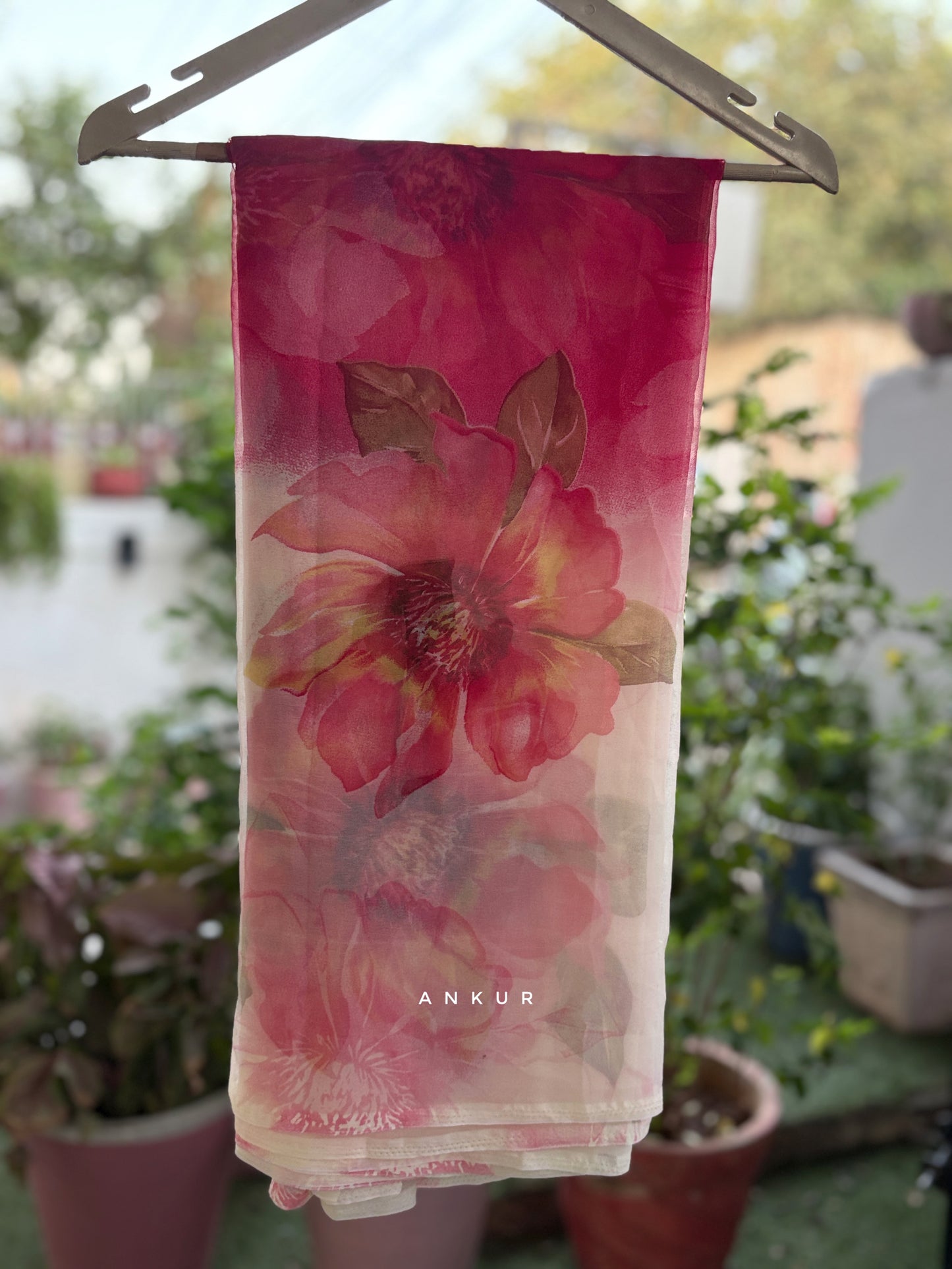 White to Rani Flower Print