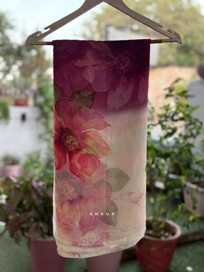 White to Wine Flower Print