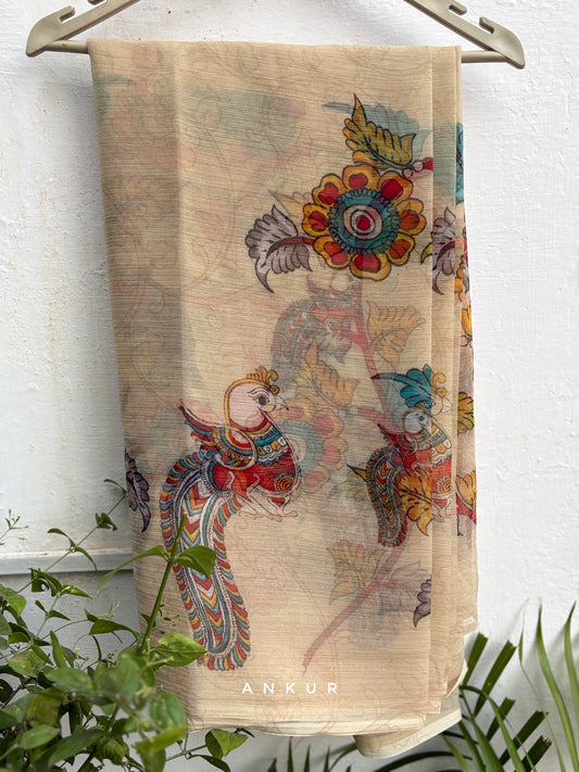 Peacock Melody Vintage Isha Chiffon