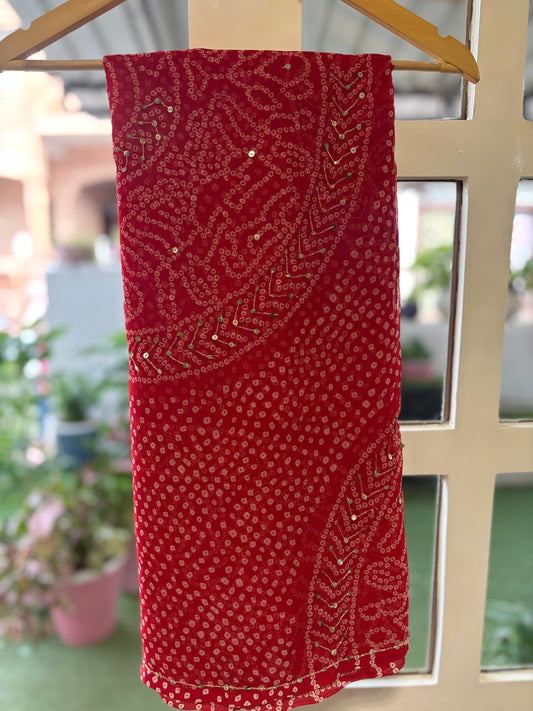Crimson Glow Red Badhani zari work Suhani