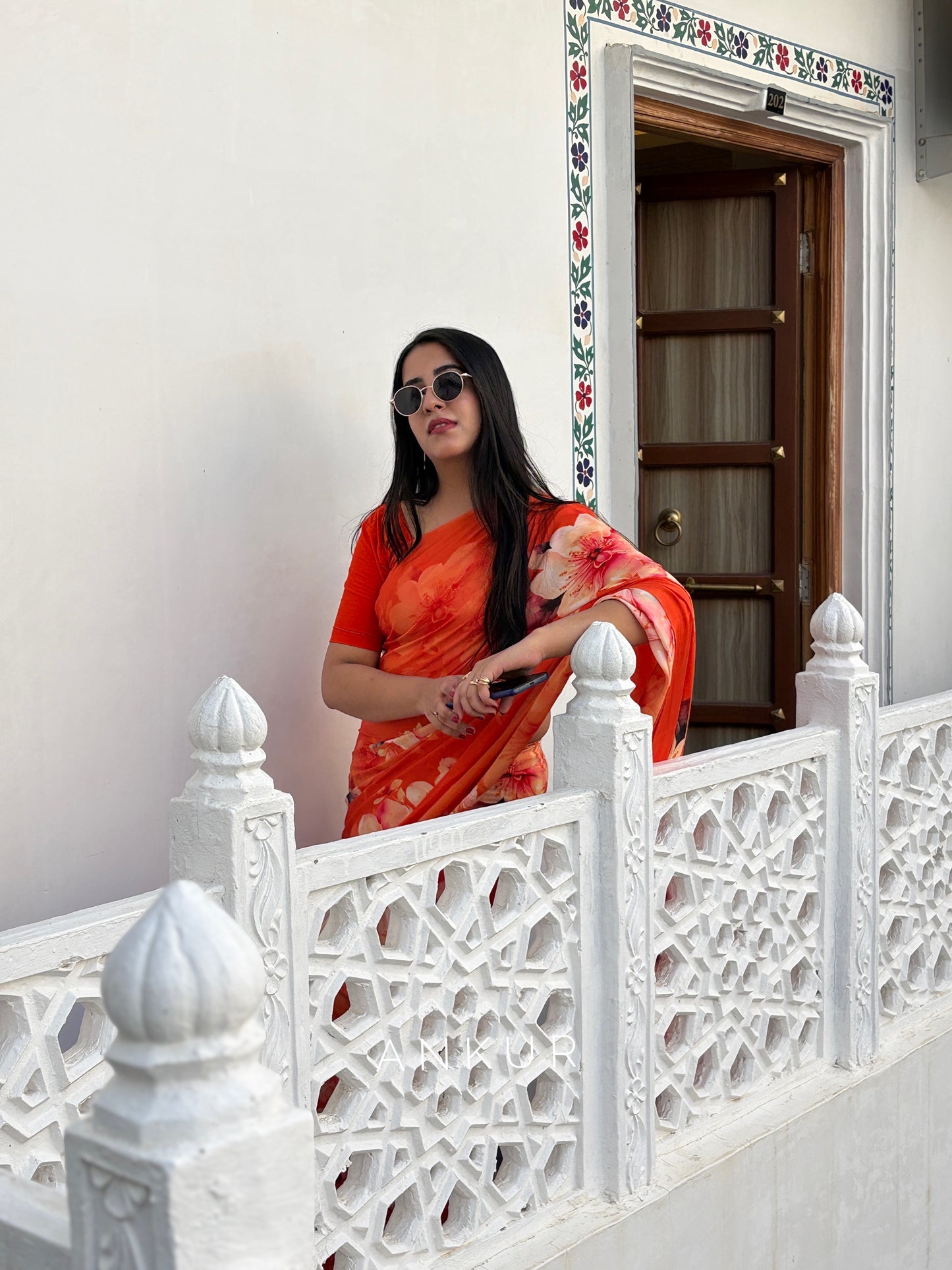 Tangerine Floral Ember Mona Beyond Silk