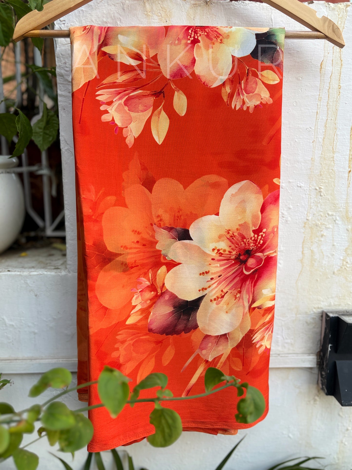 Tangerine Floral Ember Mona Beyond Silk