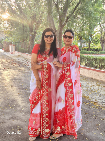 Faganiya Saree with Gotta patti border