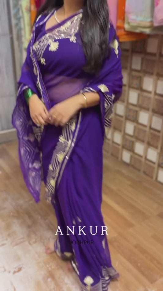 Purple in new Gota design Anvi
